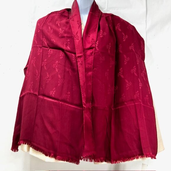 VG TChristian Dior Soft 100% Silk Scarf Rayon/Satin 66"X 20" Bugendy  Fringe( 23 - Picture 3 of 9